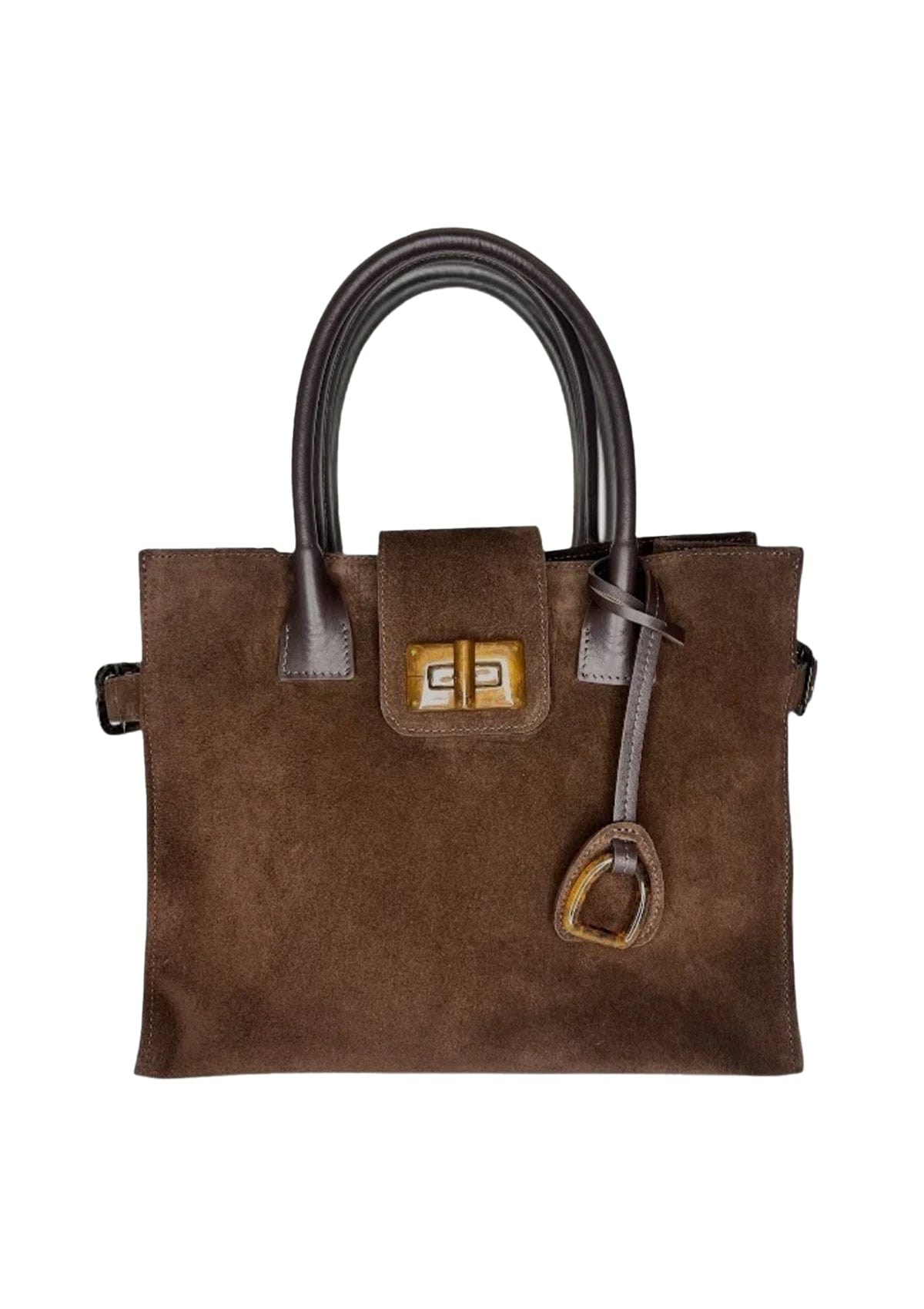 Geantă dama piele naturală de căprioară Étape Milano Piccolo Suede Chocolate