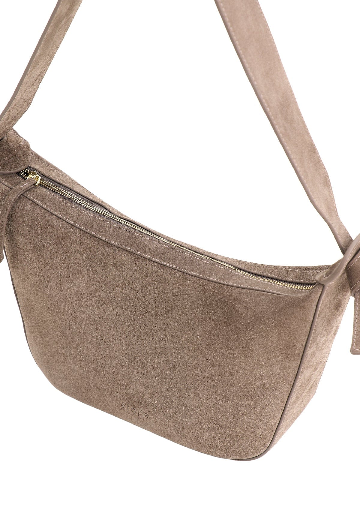 Geantă dama piele naturală de căprioară Etape Croissant Grande Truffle Suede