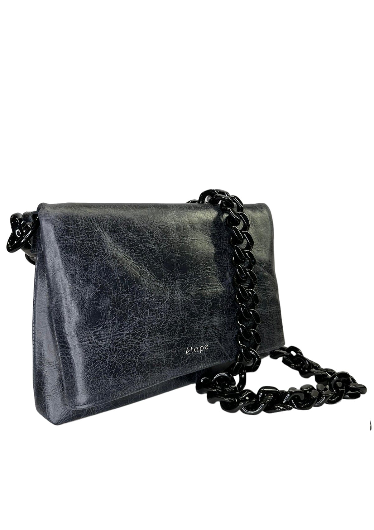 Geantă dama piele naturală Étape Envelope Grunge Vintage Dark Blue