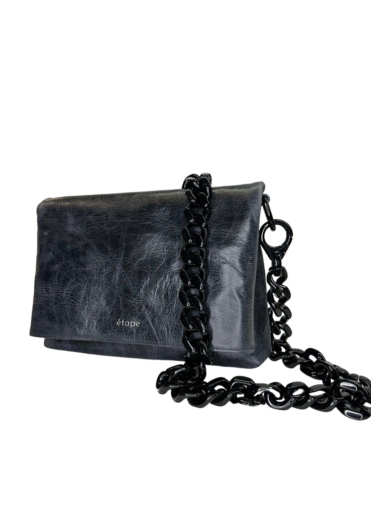 Geantă dama piele naturală Étape Envelope Grunge Vintage Dark Blue