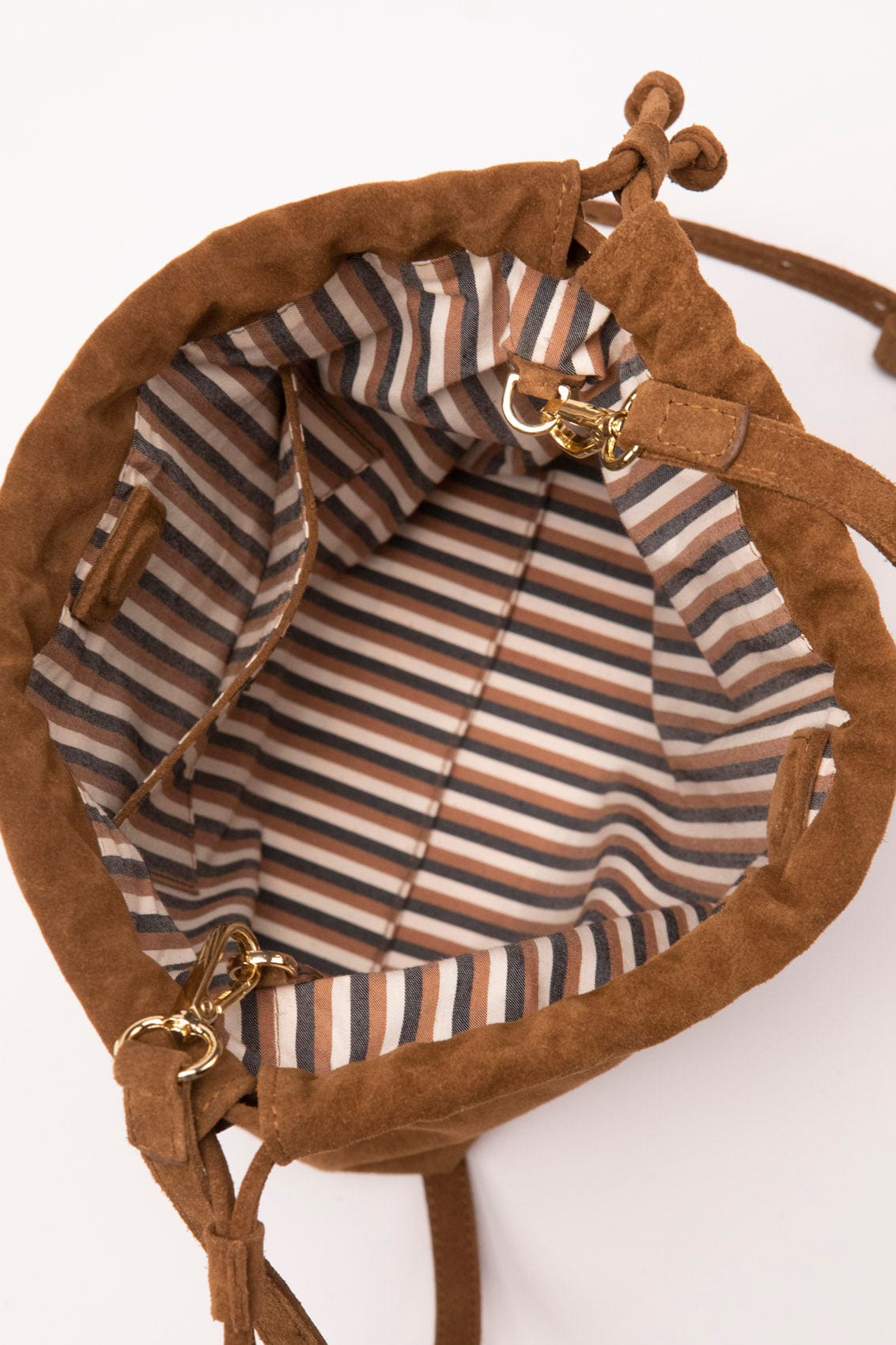 Geantă dama piele naturală de căprioară Étape Florence Suede Brandy