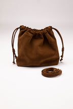 Geantă dama piele naturală de căprioară Étape Florence Suede Brandy