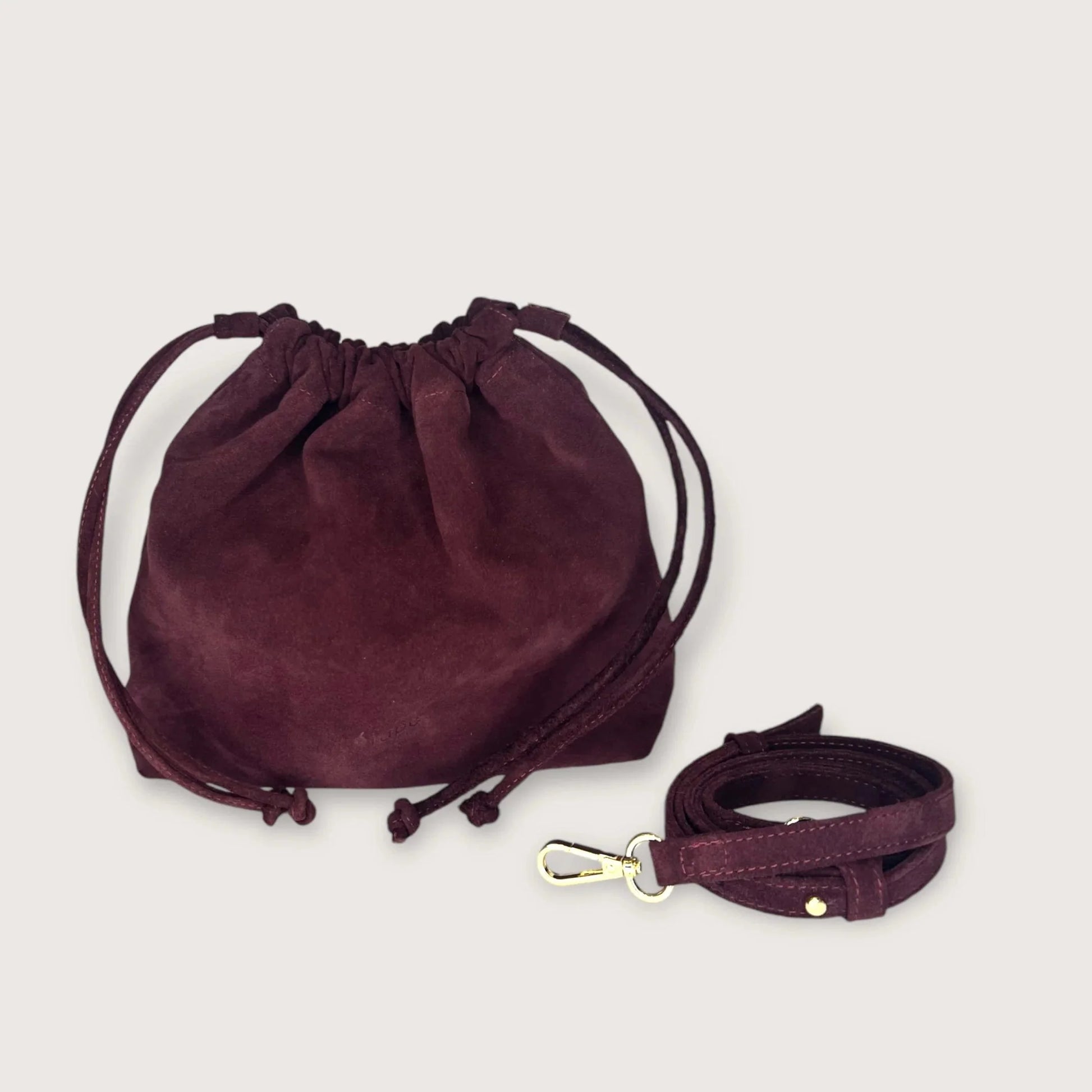 Geantă dama piele naturală de căprioară Étape Florence Suede Burgundy