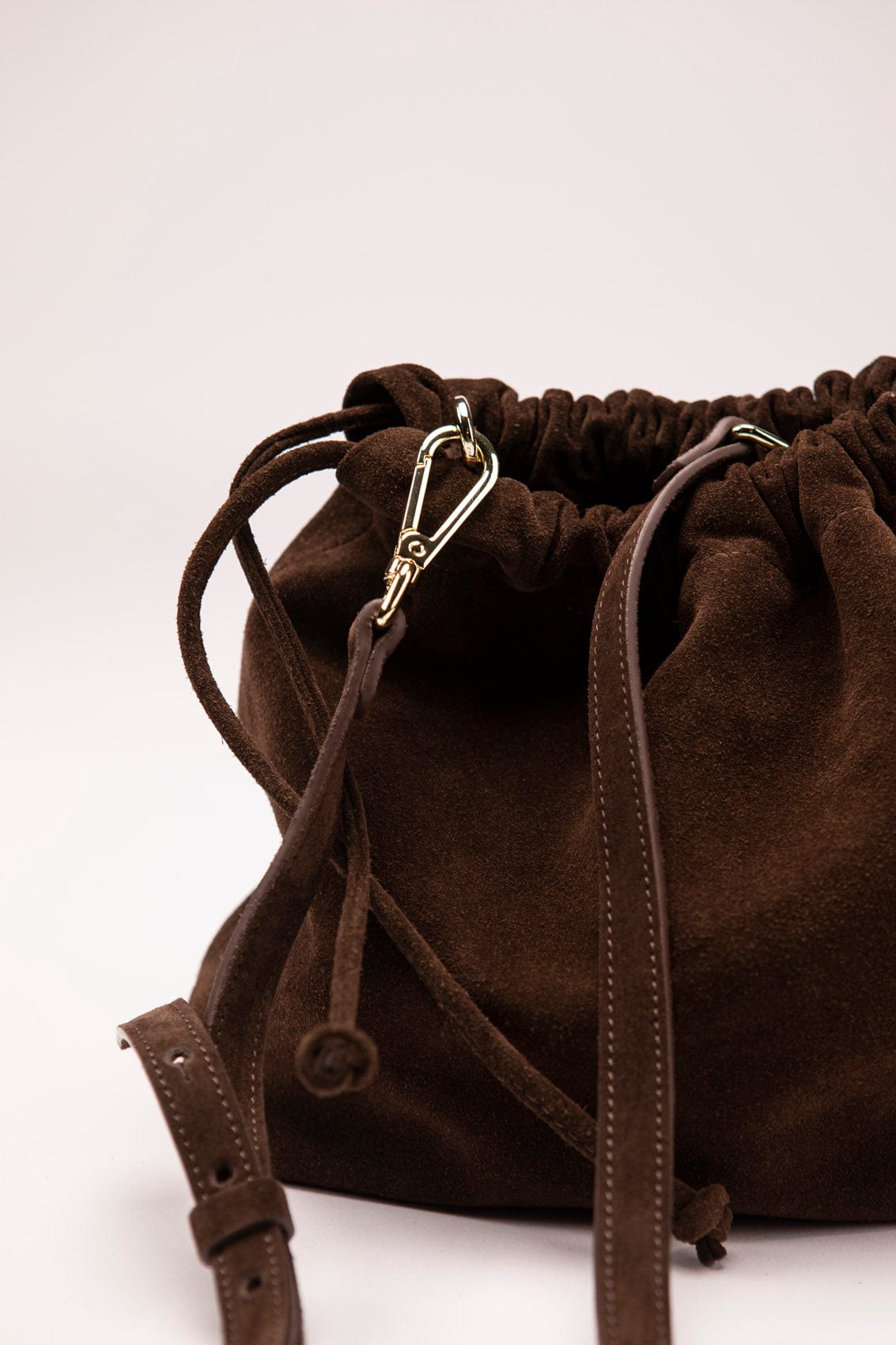 Geantă dama piele naturală de căprioară Étape Florence Suede Chocolate