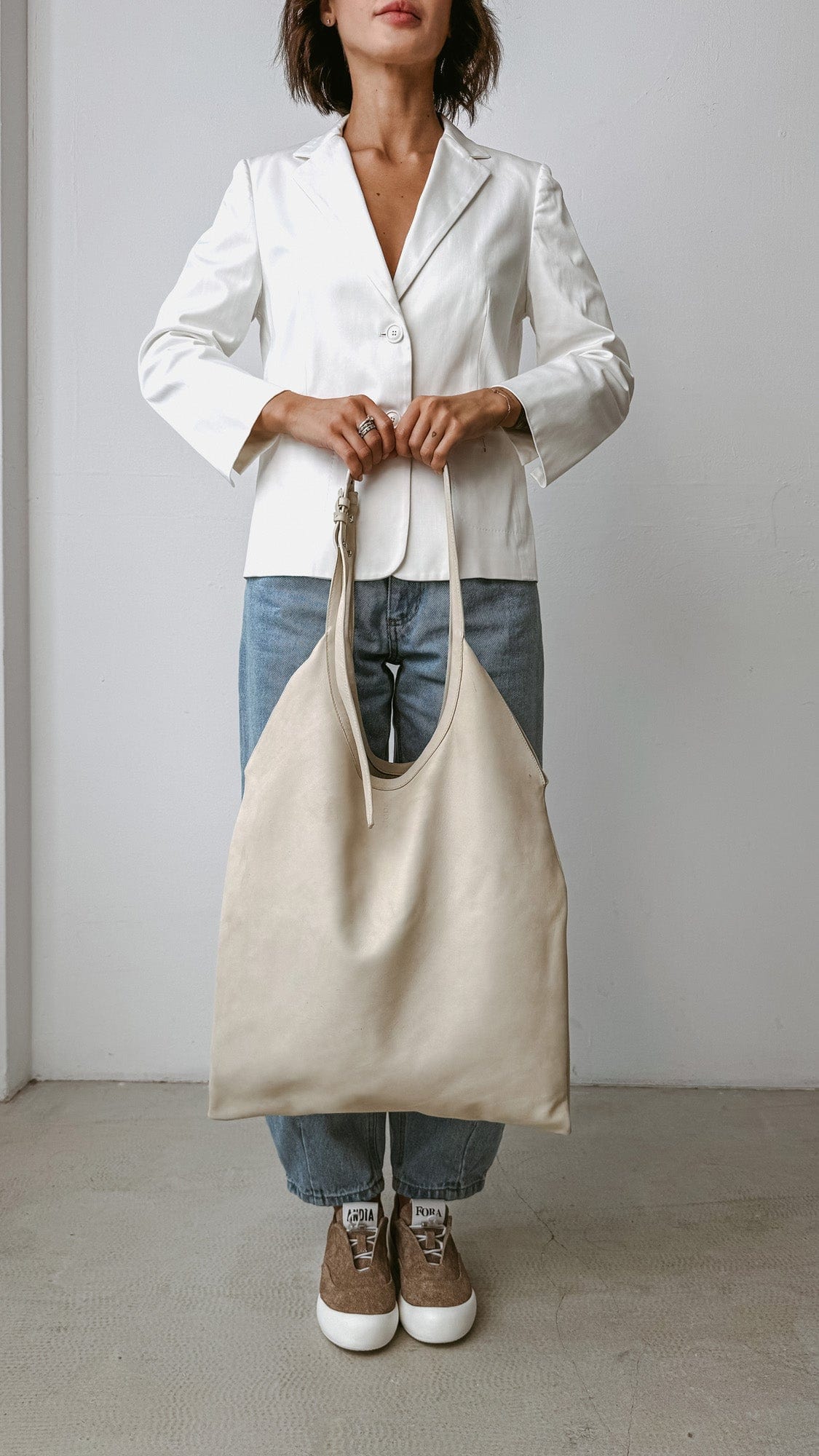 Geantă dama piele naturală Étape La Poche Grand 0017 Lait