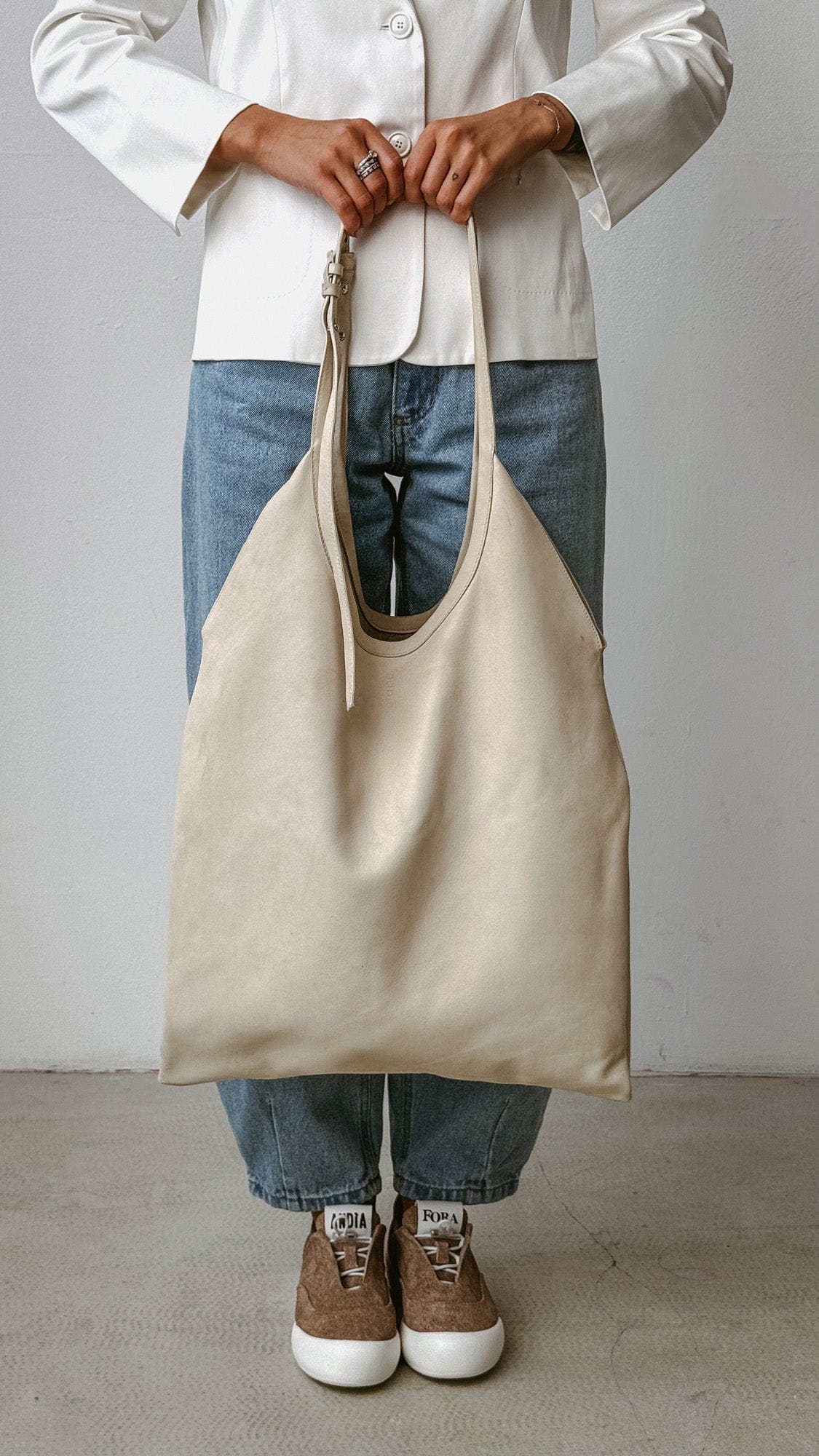 Geantă dama piele naturală Étape La Poche Grand 0017 Lait