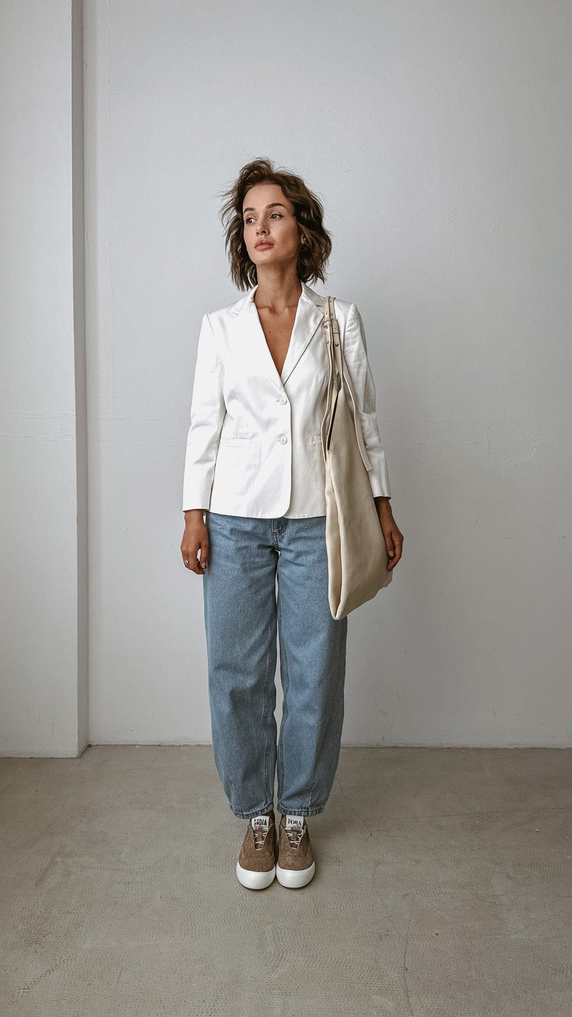 Geantă dama piele naturală Étape La Poche Grand 0017 Lait