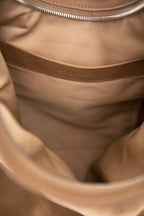 Geantă dama piele naturală de căprioară Étape La Poche Grand Suede Biscotto