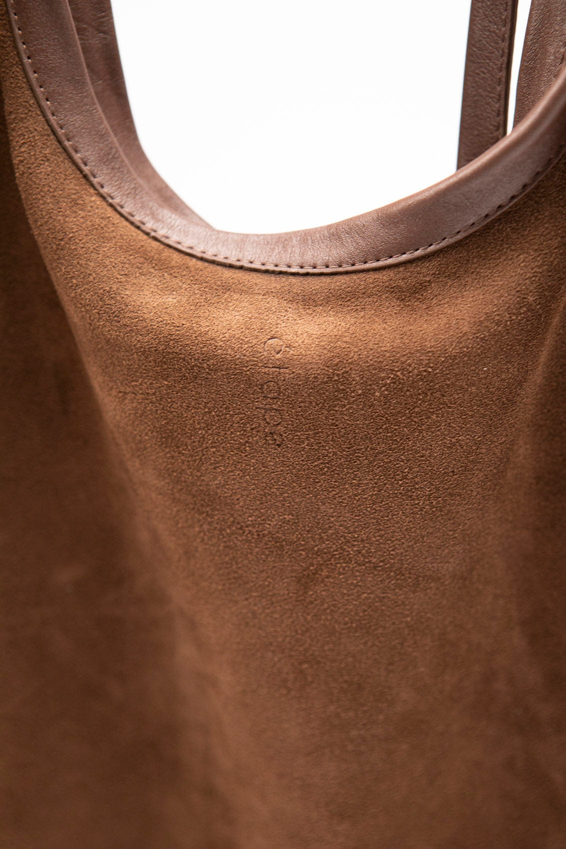 Geantă dama piele naturală de căprioară Étape La Poche Grand Suede Brandy