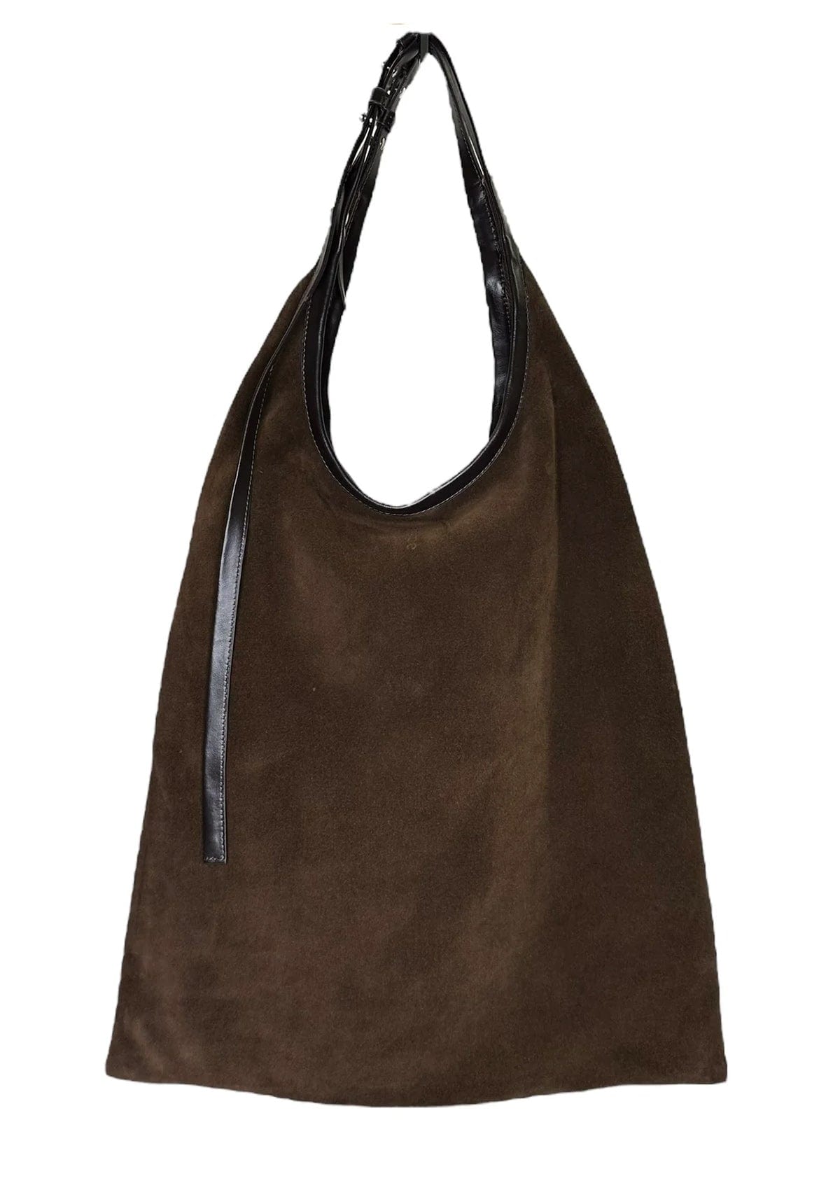 Geantă dama piele naturală de căprioară Étape La Poche Grand Suede Chocolate