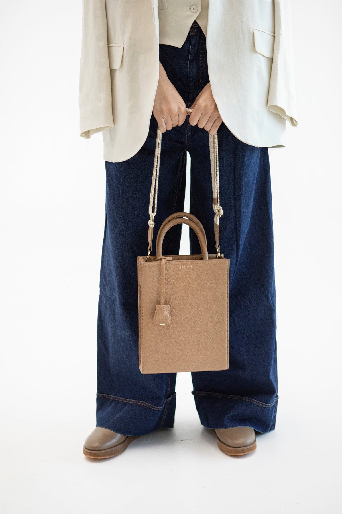 Geantă dama piele naturală Étape MAC BAG Cappuccino