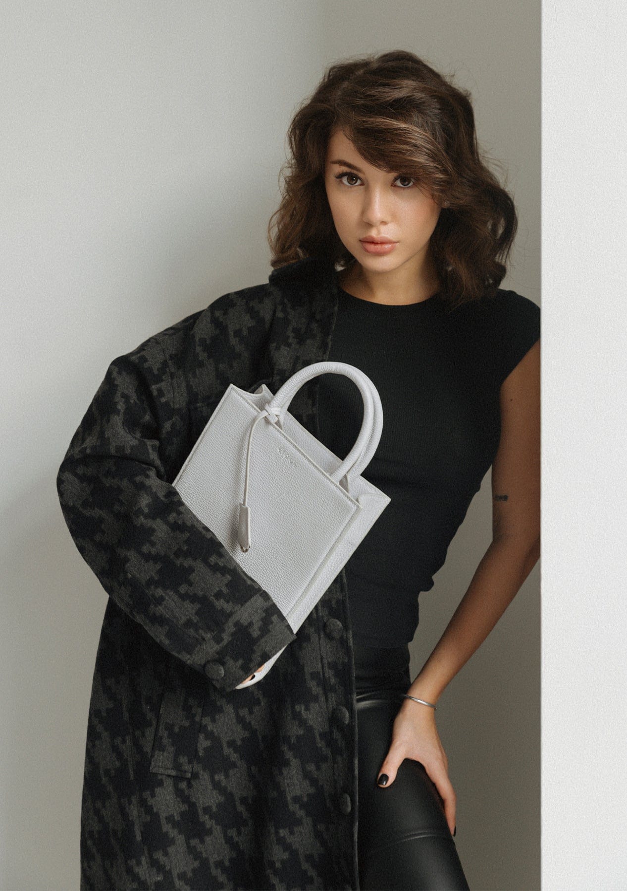 Geantă dama piele naturală Étape MAC BAG Grey