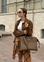 Geantă dama piele naturală Étape Milano Grande Caramel