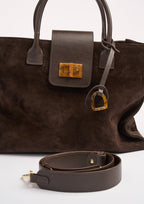 Geantă dama piele naturală de căprioară Étape Milano Grande Suede Chocolate