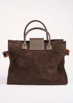 Geantă dama piele naturală de căprioară Étape Milano Grande Suede Chocolate