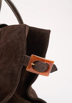 Geantă dama piele naturală de căprioară Étape Milano Grande Suede Chocolate