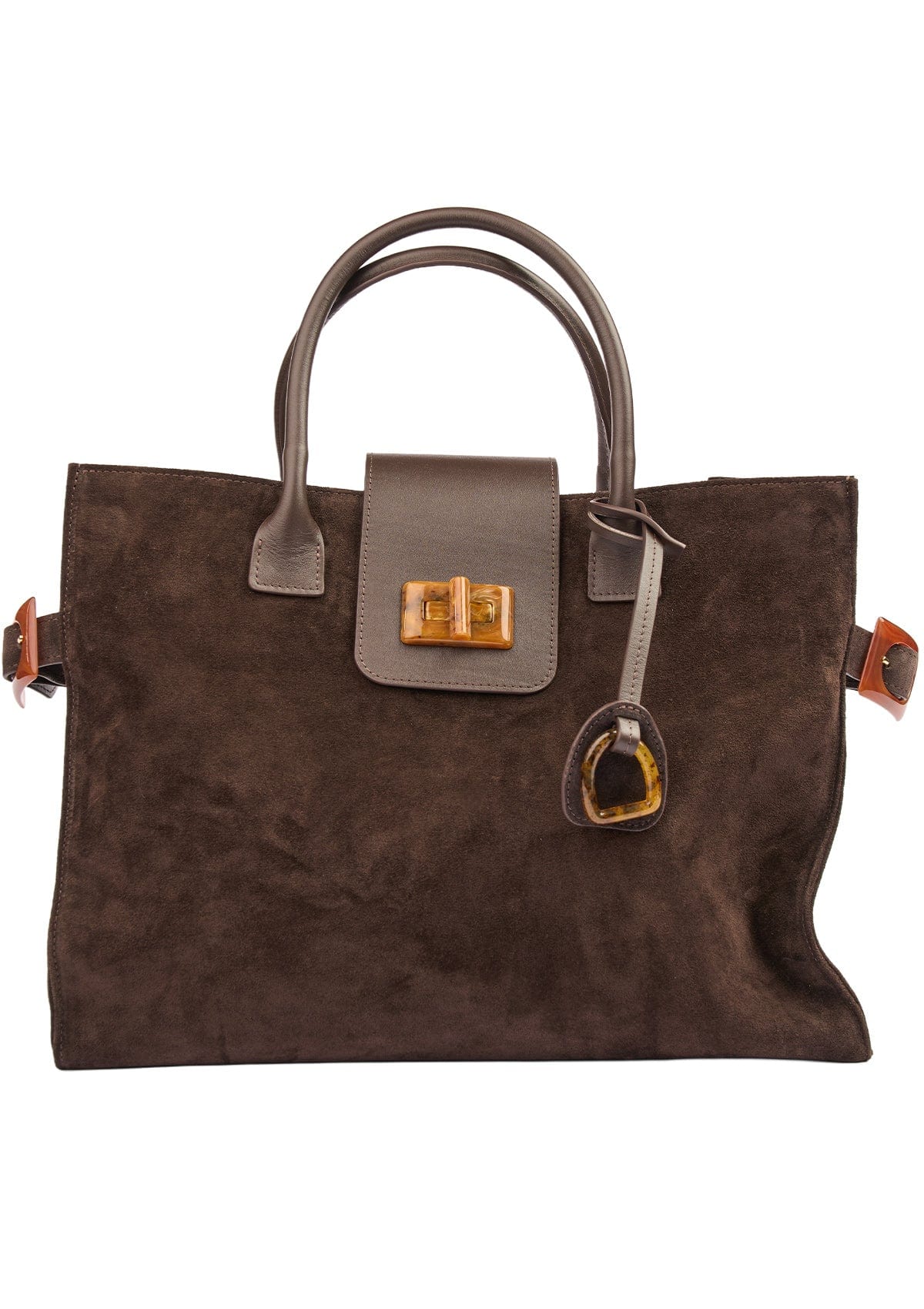 Geantă dama piele naturală de căprioară Étape Milano Grande Suede Chocolate