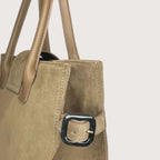 Geantă dama piele naturală de căprioară Étape Milano Piccolo Suede Biscotto