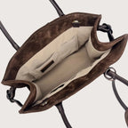 Geantă dama piele naturală de căprioară Étape Milano Piccolo Suede Chocolate