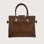 Geantă dama piele naturală de căprioară Étape Milano Piccolo Suede Chocolate