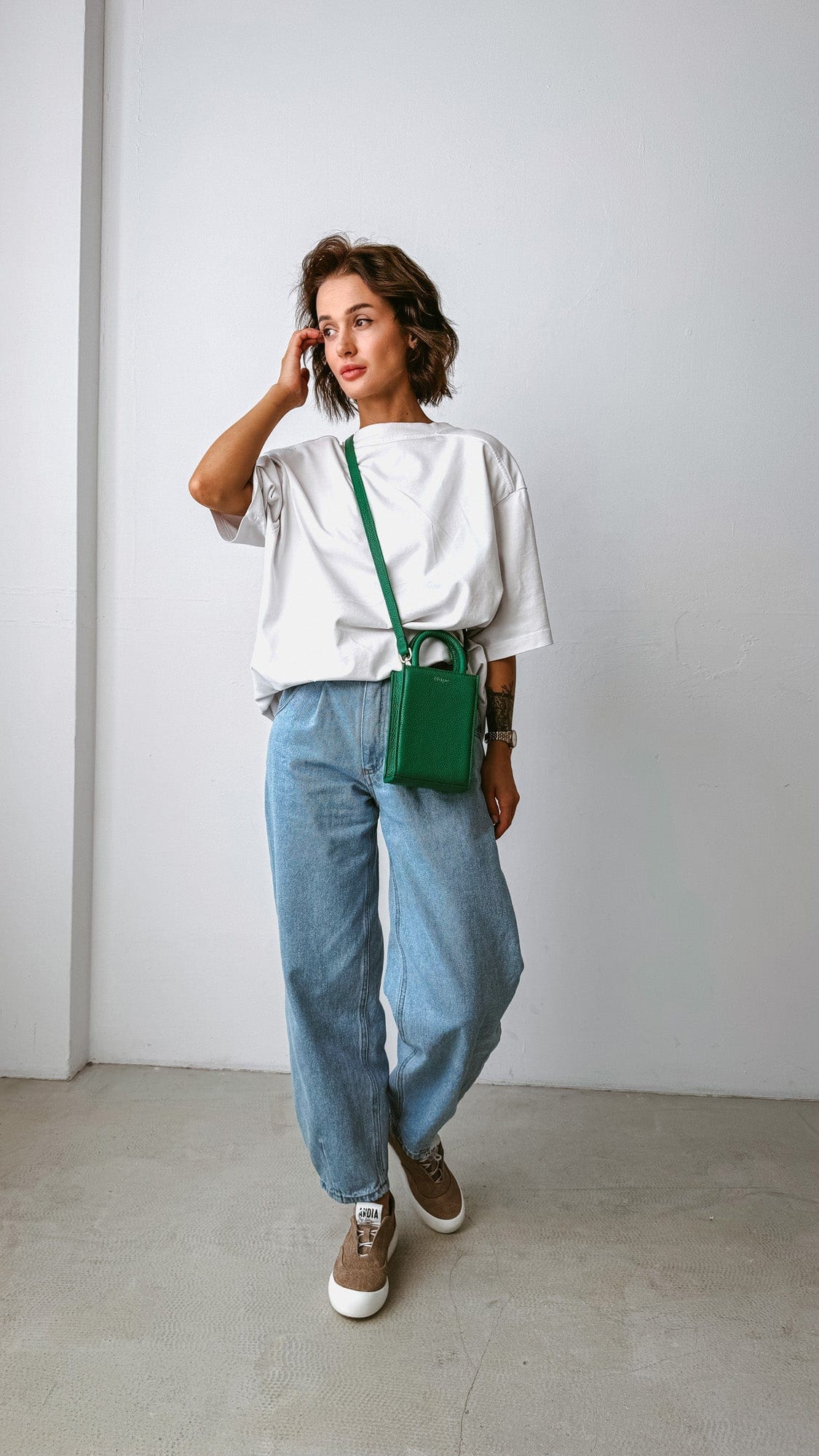 Geantă dama piele naturală Étape MIMI BAG Emerald