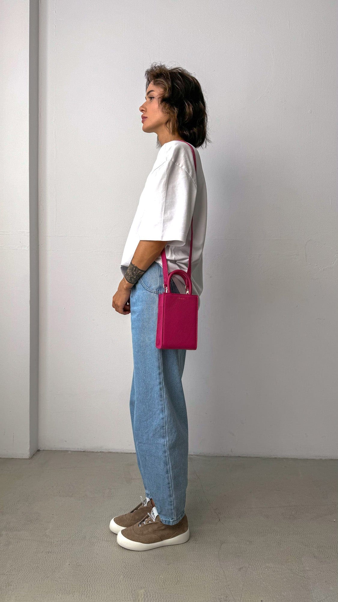 Geantă dama piele naturală Étape MIMI BAG Fuchsia