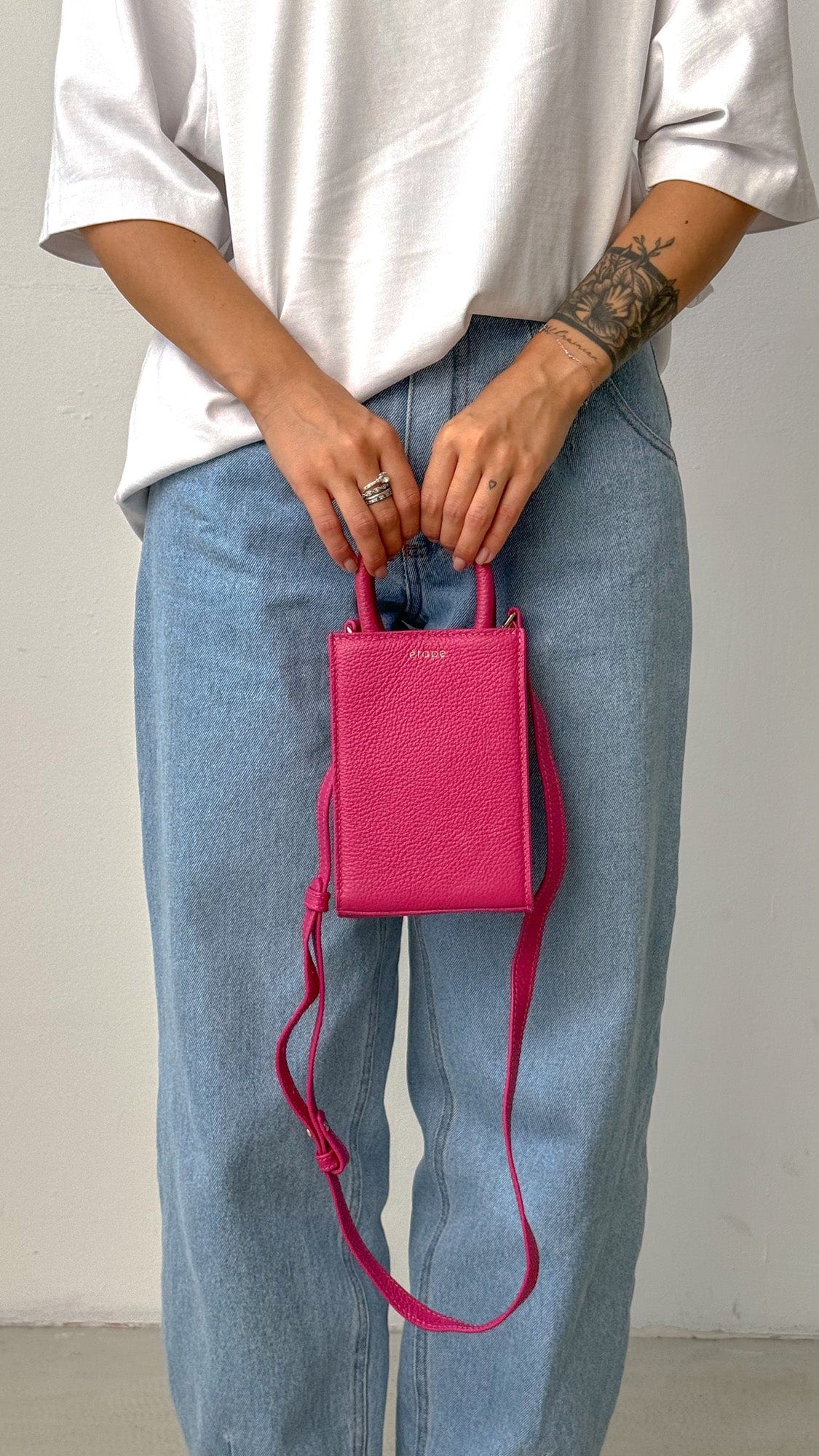 Geantă dama piele naturală Étape MIMI BAG Fuchsia