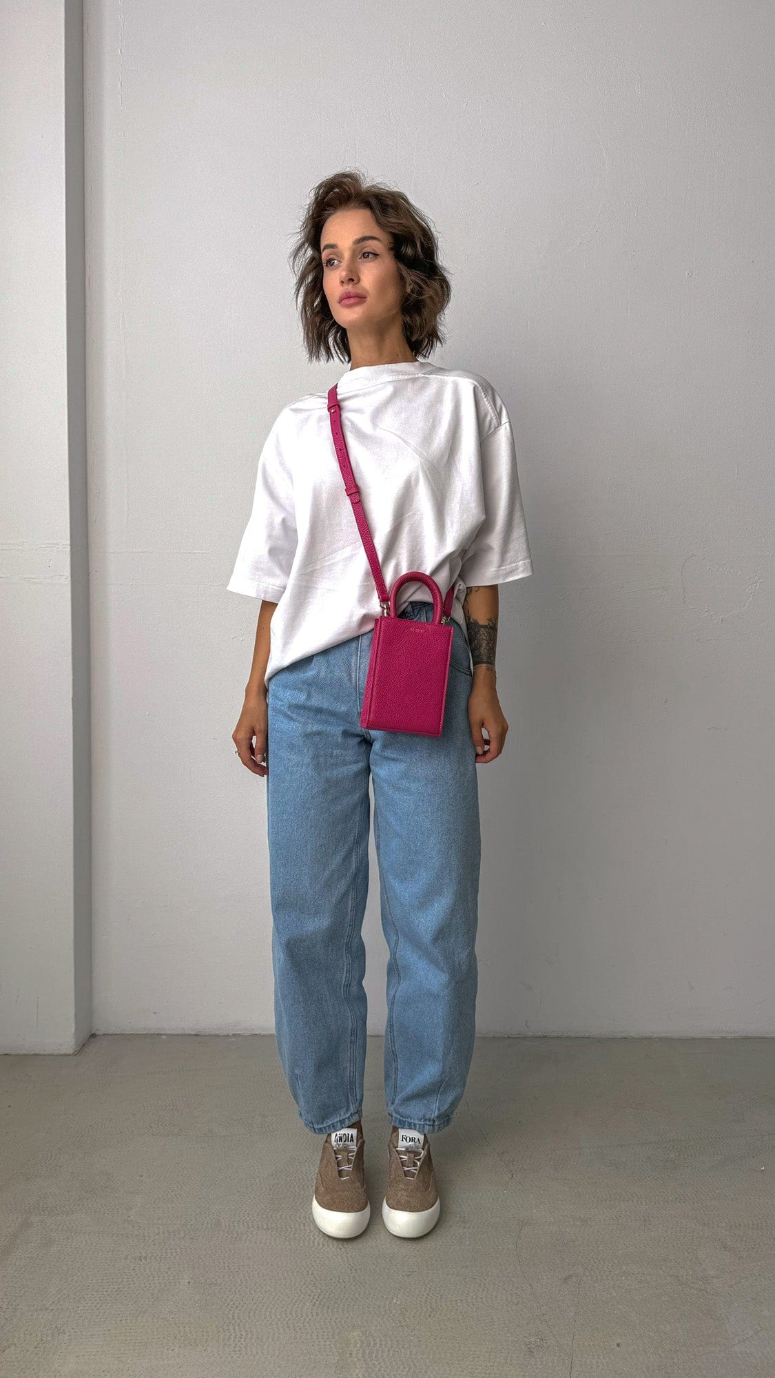 Geantă dama piele naturală Étape MIMI BAG Fuchsia