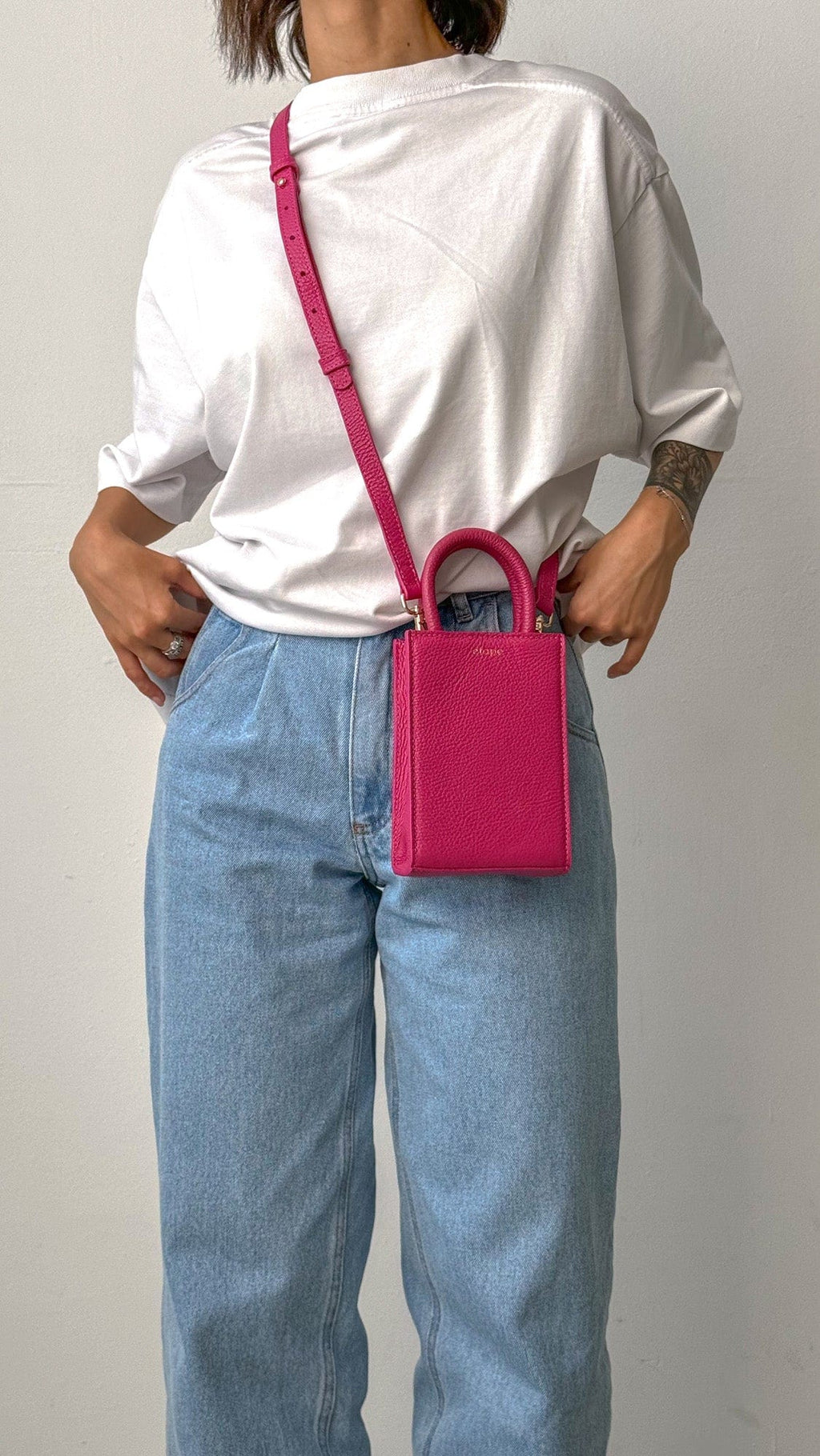 Geantă dama piele naturală Étape MIMI BAG Fuchsia