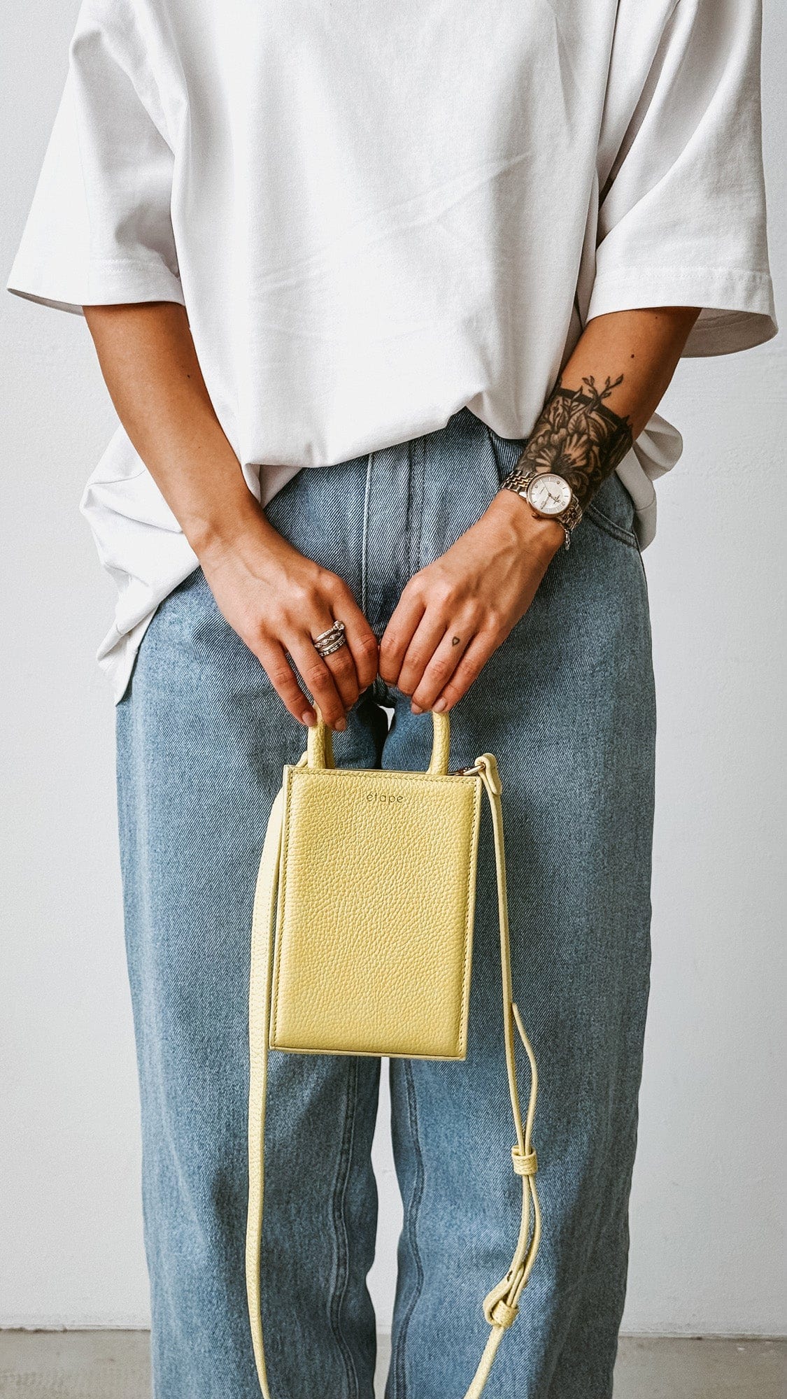 Geantă dama piele naturală Étape MIMI BAG Lemon