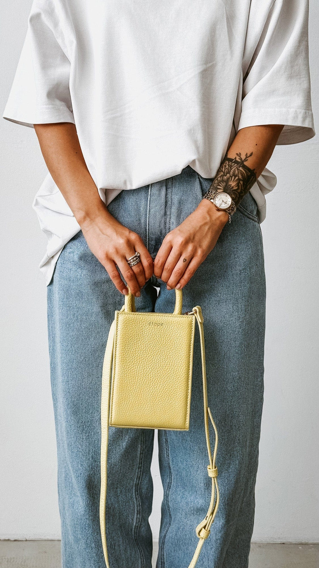 Geantă dama piele naturală Étape MIMI BAG Lemon