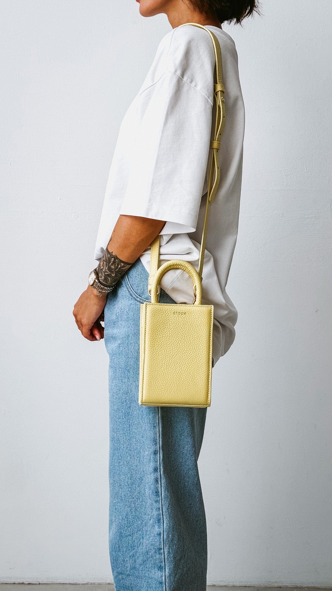 Geantă dama piele naturală Étape MIMI BAG Lemon