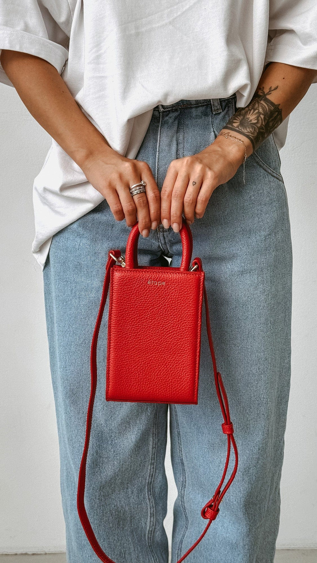 Geantă dama piele naturală Étape MIMI BAG Scarlet