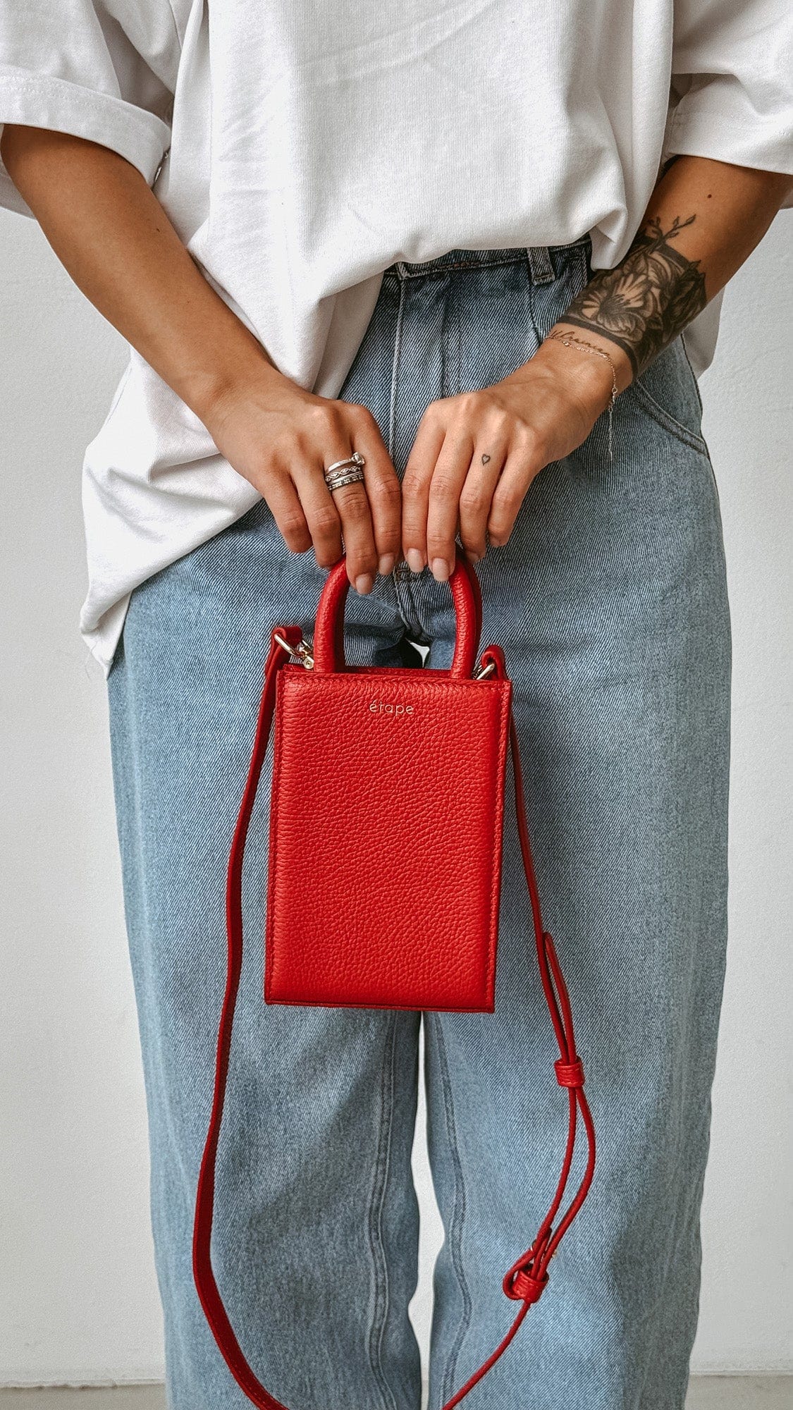 Geantă dama piele naturală Étape MIMI BAG Scarlet