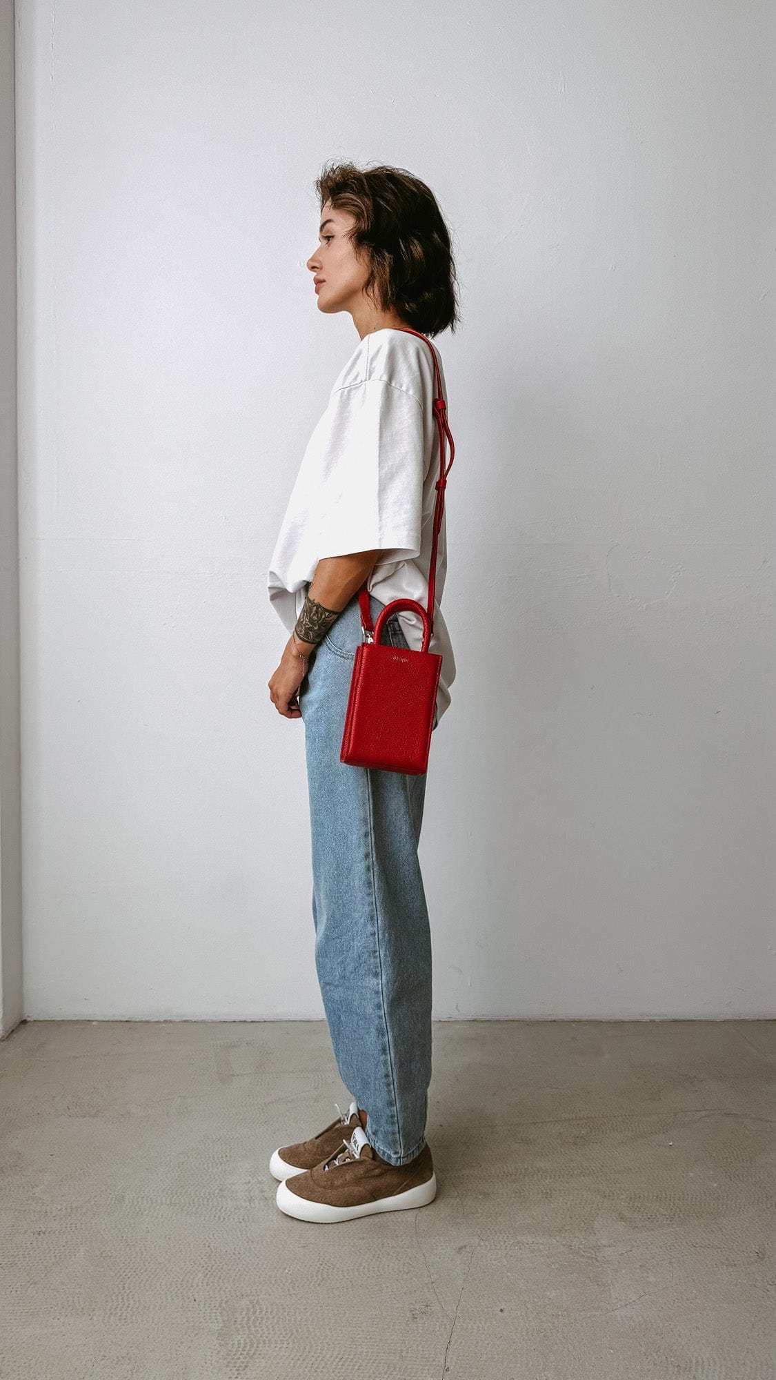 Geantă dama piele naturală Étape MIMI BAG Scarlet