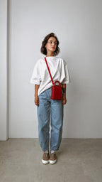 Geantă dama piele naturală Étape MIMI BAG Scarlet