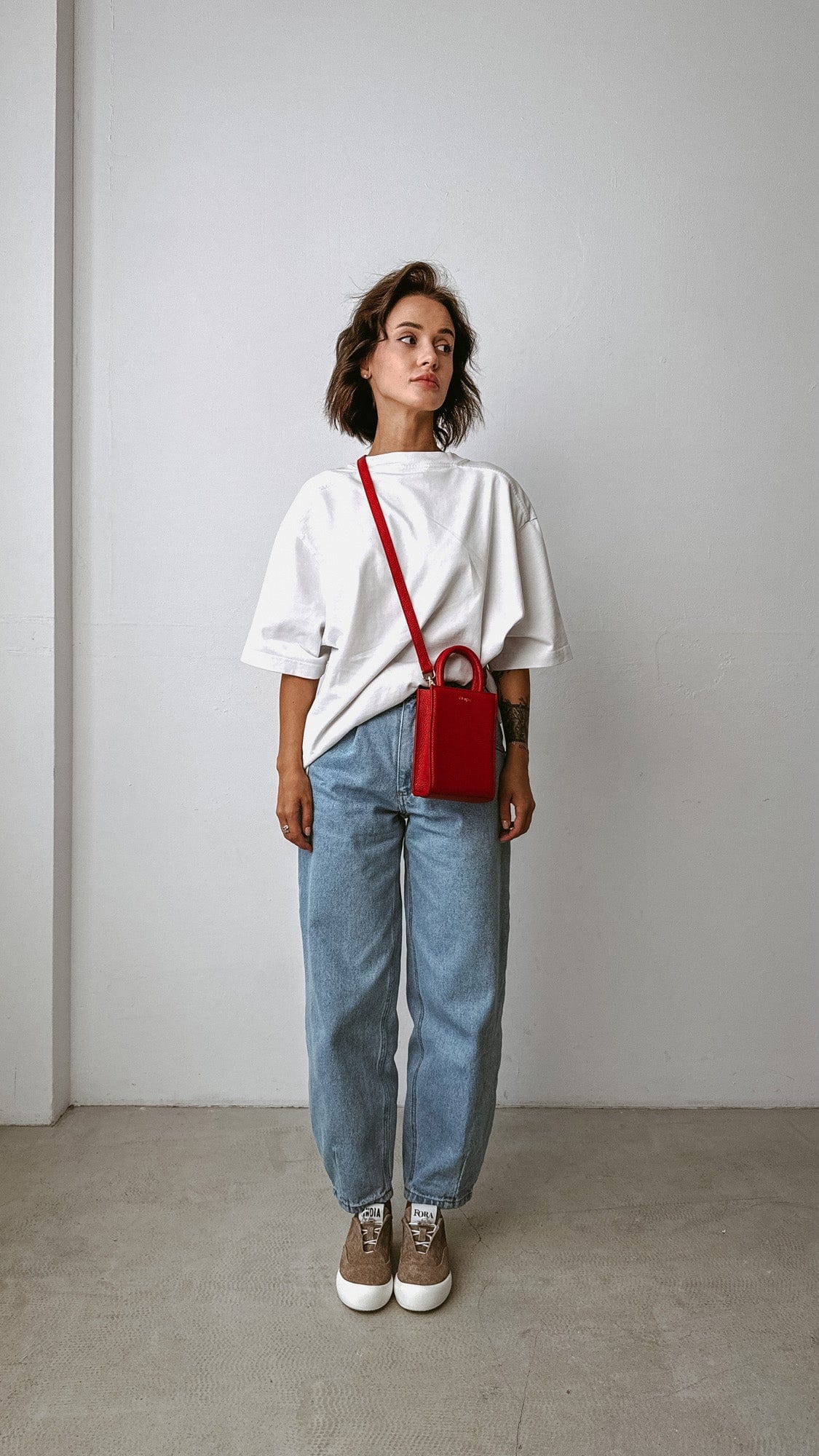 Geantă dama piele naturală Étape MIMI BAG Scarlet
