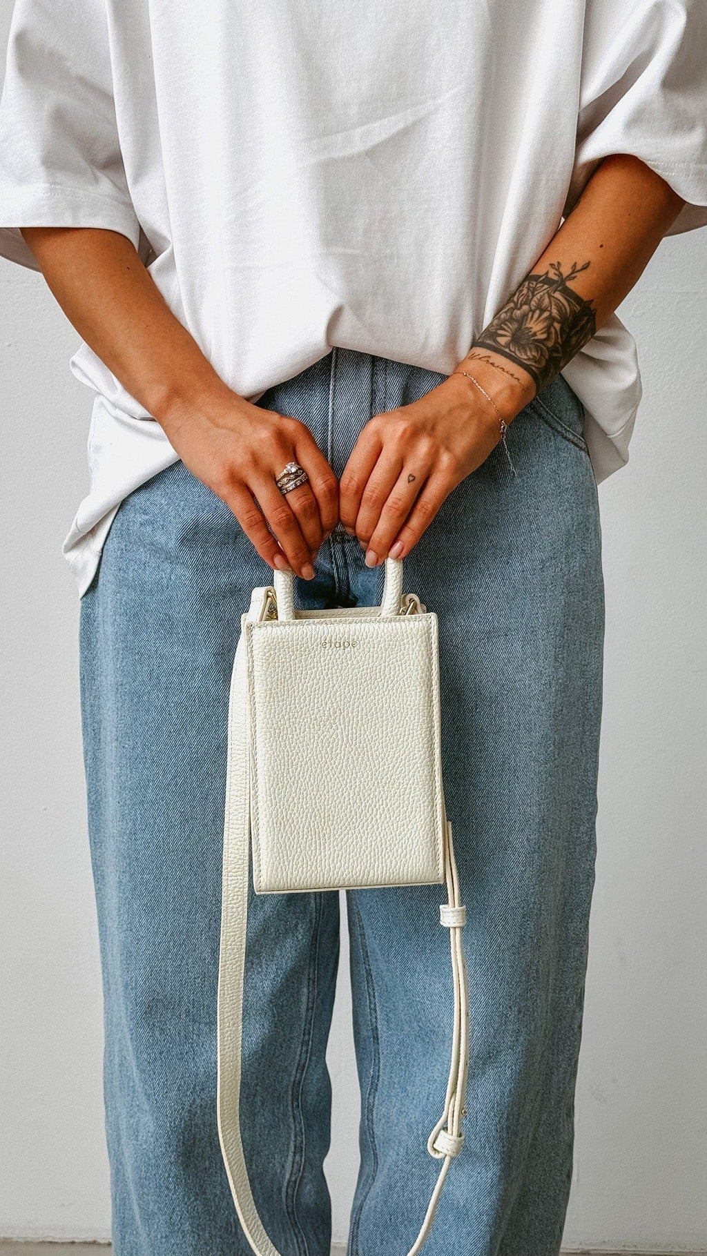 Geantă dama piele naturală Étape MIMI BAG White