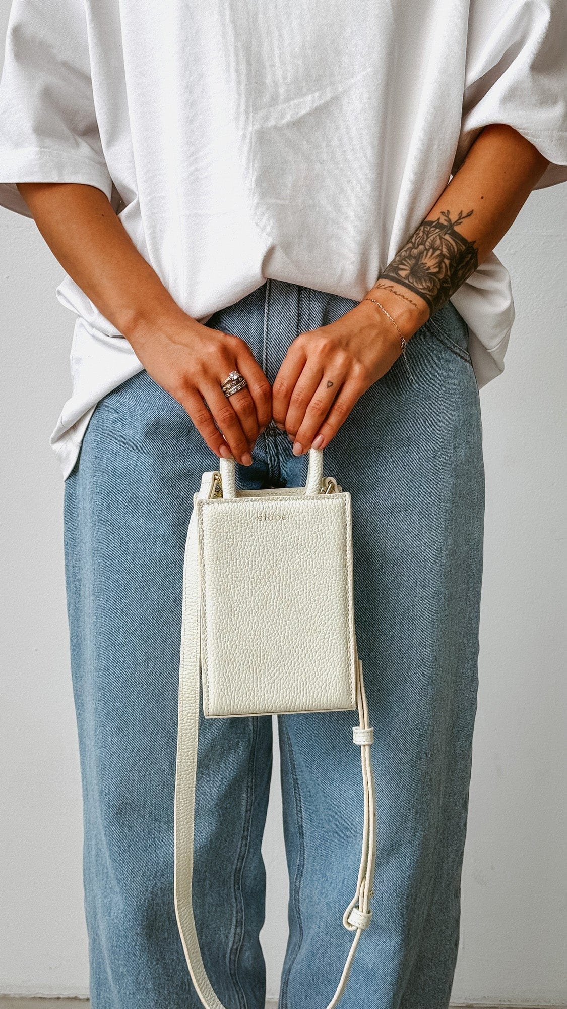 Geantă dama piele naturală Étape MIMI BAG White