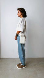 Geantă dama piele naturală Étape MIMI BAG White