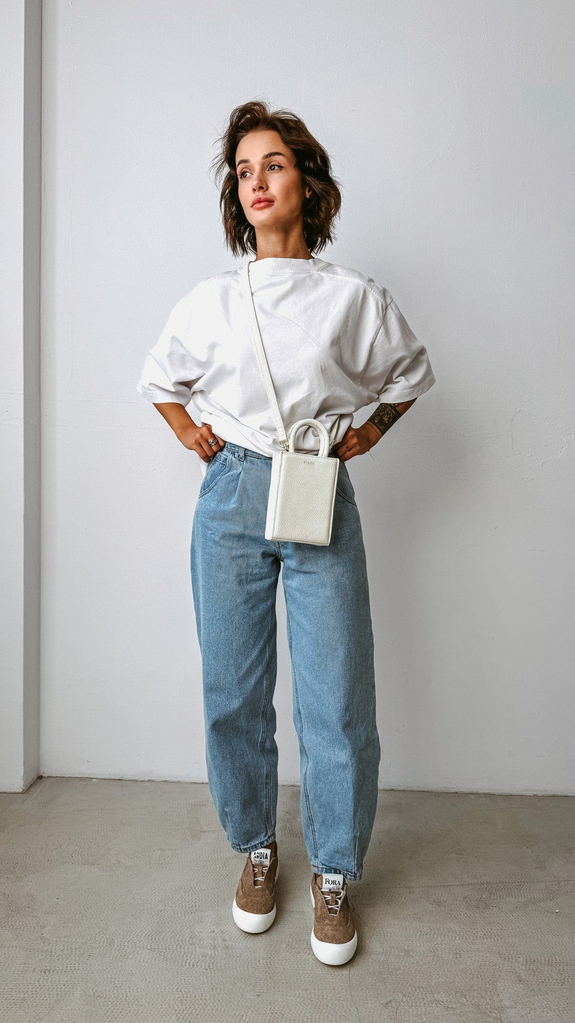 Geantă dama piele naturală Étape MIMI BAG White