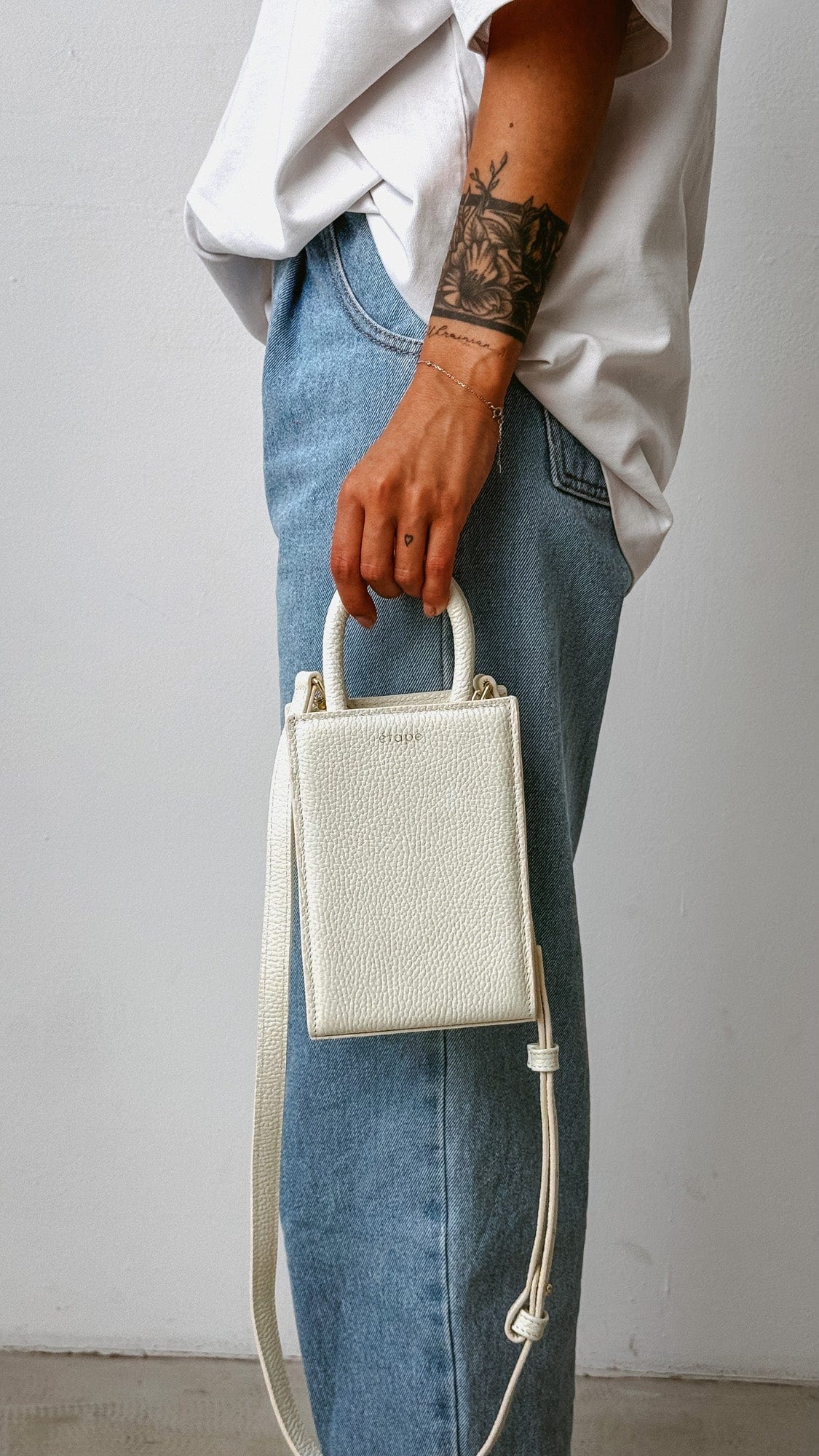 Geantă dama piele naturală Étape MIMI BAG White