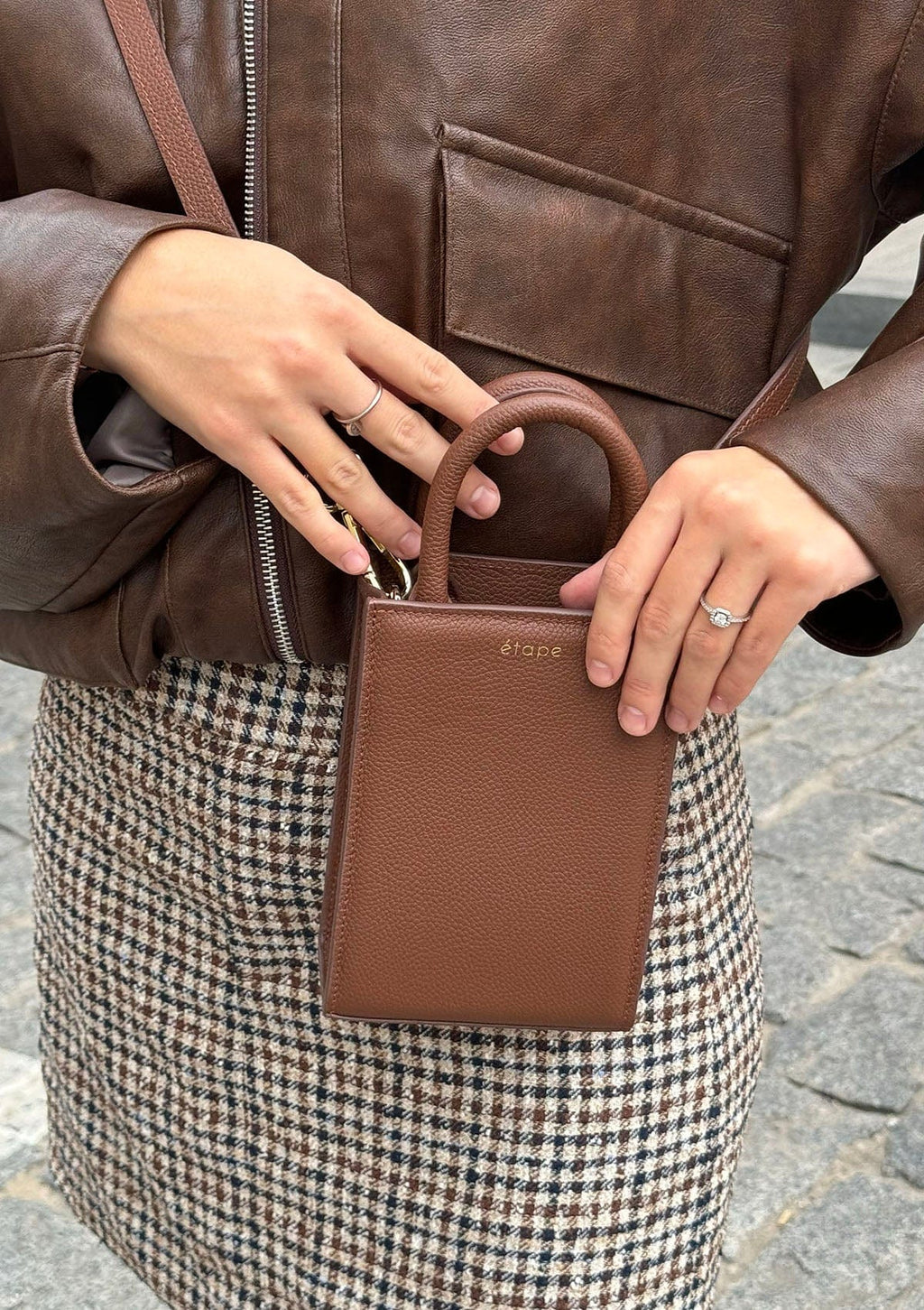 Geantă dama piele naturală Étape MIMI BAG Woody
