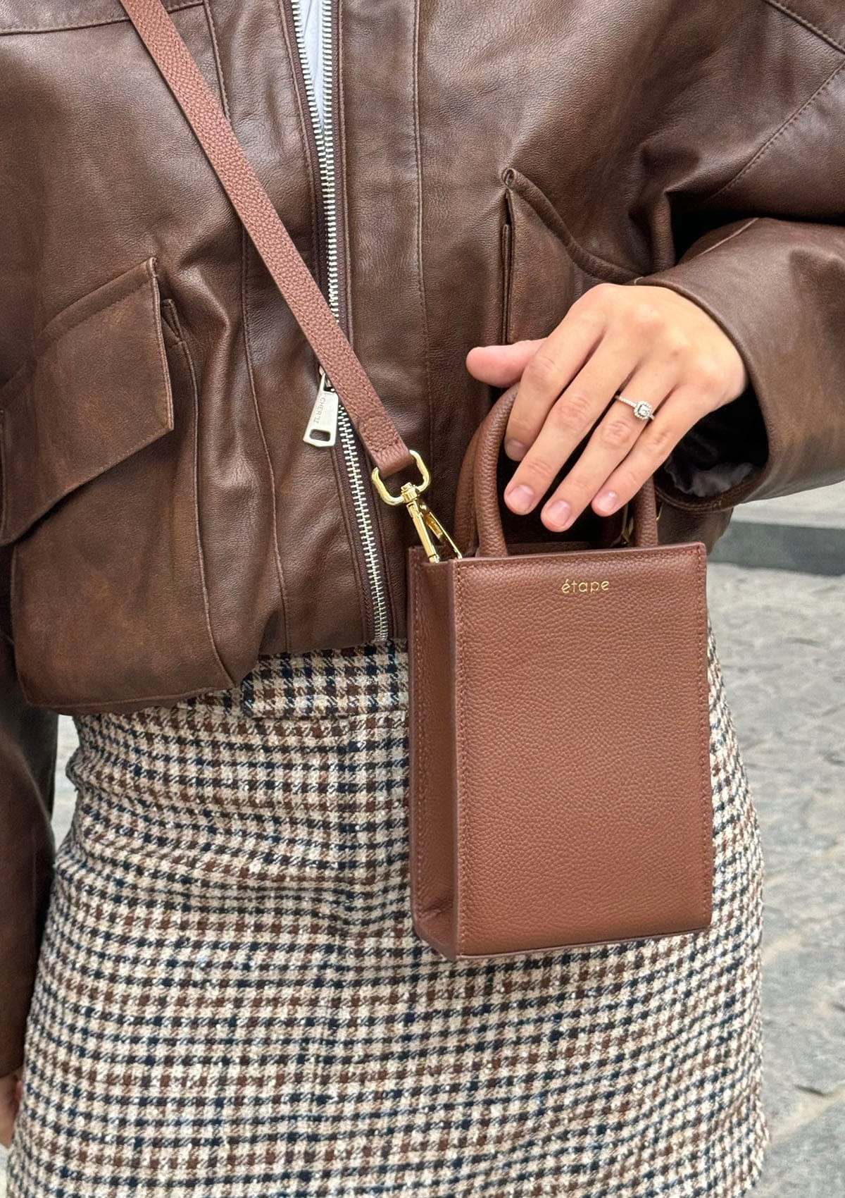 Geantă dama piele naturală Étape MIMI BAG Woody