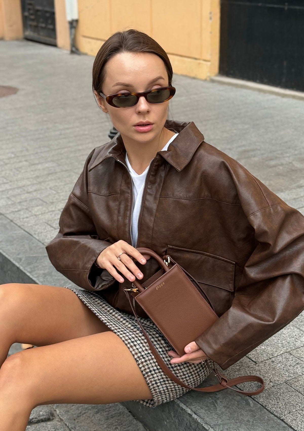 Geantă dama piele naturală Étape MIMI BAG Woody