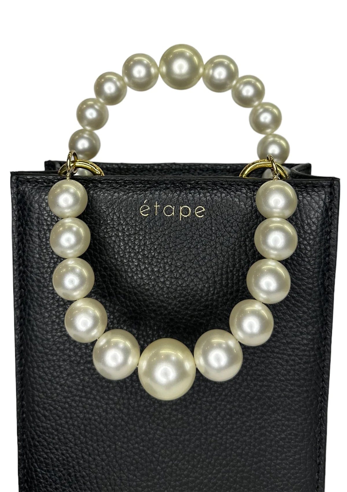 Geantă dama piele naturală Étape MIMI MAX Pearl Black