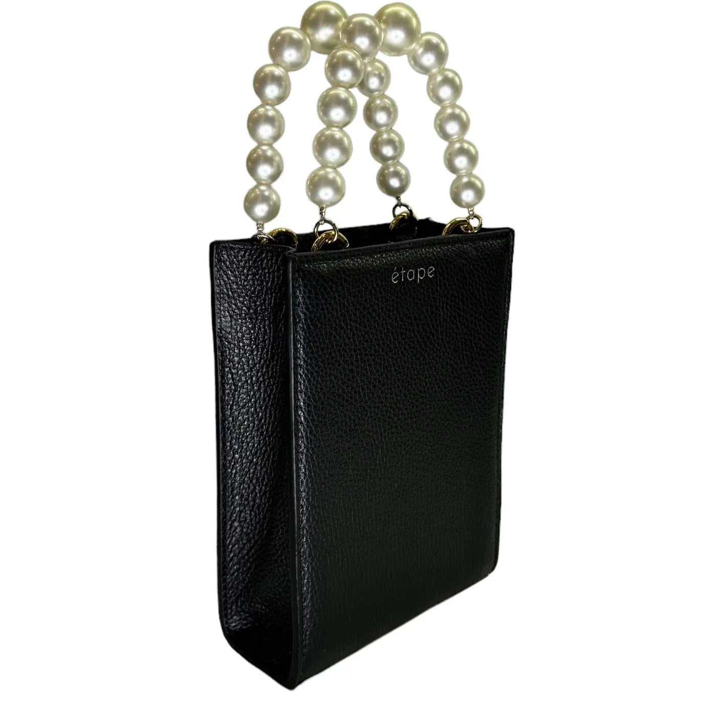 Geantă dama piele naturală Étape MIMI MAX Pearl Black