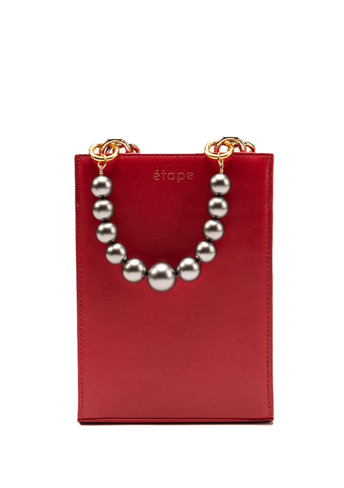 Geantă dama piele naturală Étape MIMI MAX Pearl Red