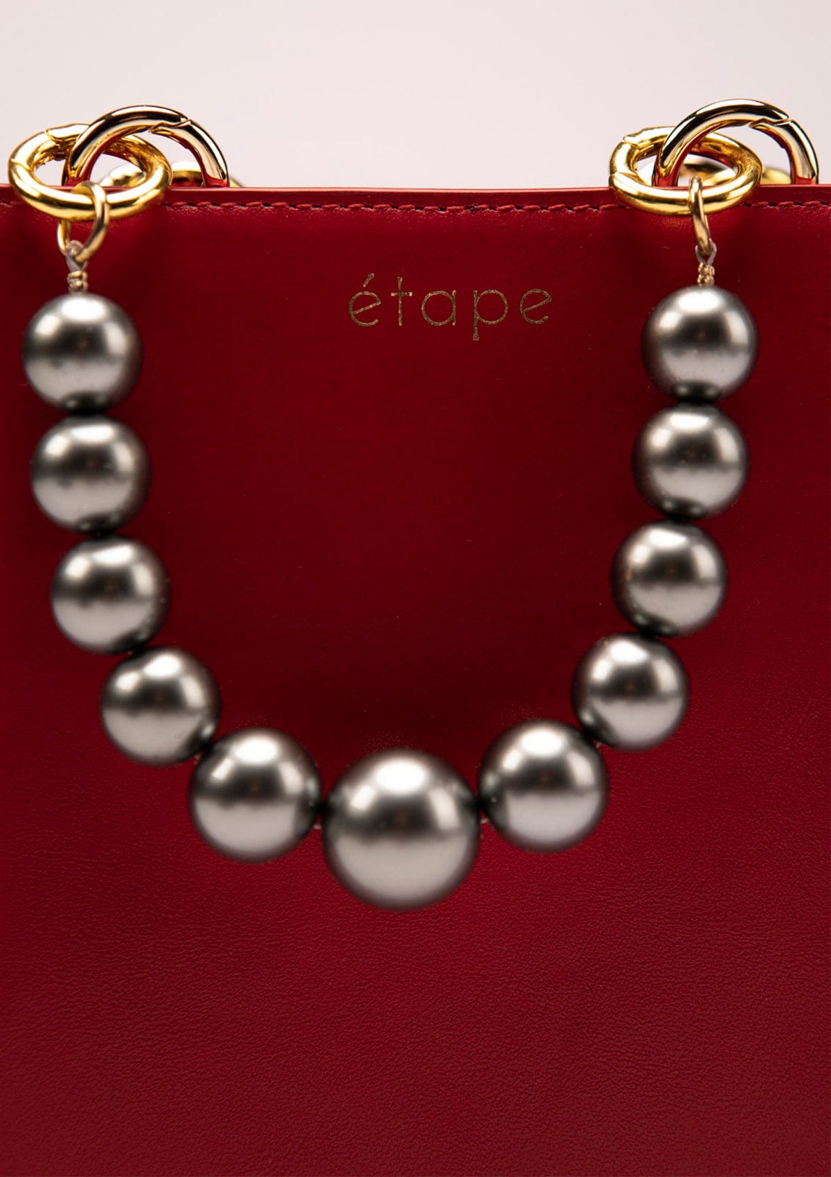 Geantă dama piele naturală Étape MIMI MAX Pearl Red