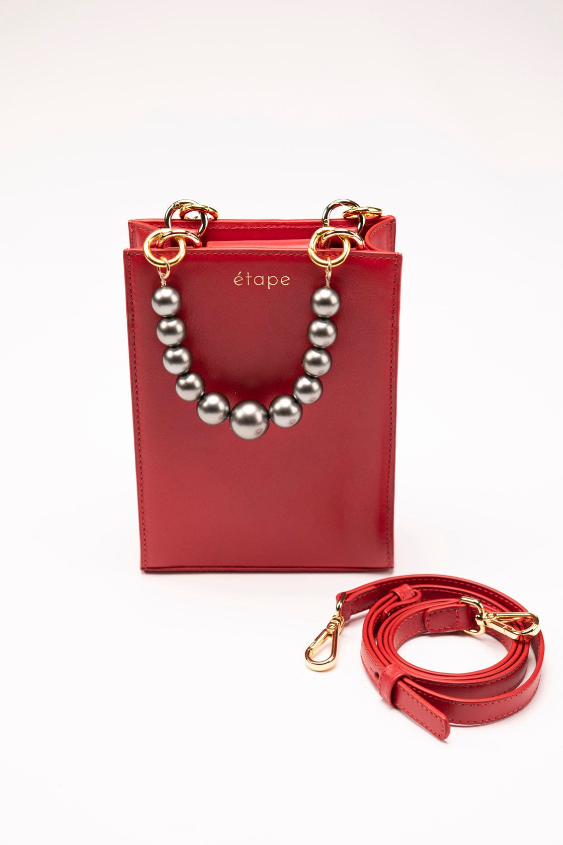 Geantă dama piele naturală Étape MIMI MAX Pearl Red